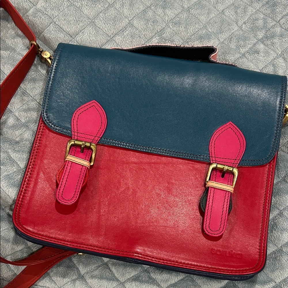 Soruka recycled leather satchel